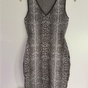 Guess by Marciano Gray Snake Print Mini Dress